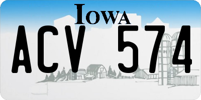 IA license plate ACV574