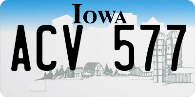 IA license plate ACV577