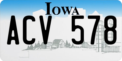 IA license plate ACV578