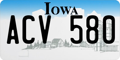 IA license plate ACV580