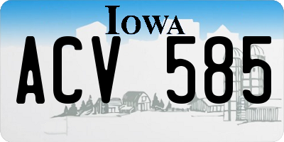 IA license plate ACV585
