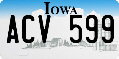 IA license plate ACV599