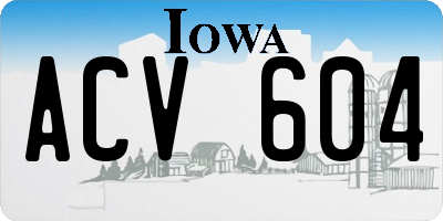 IA license plate ACV604
