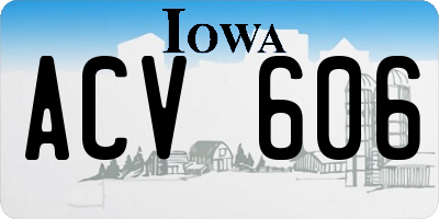 IA license plate ACV606