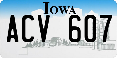IA license plate ACV607