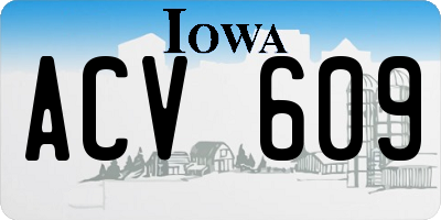 IA license plate ACV609