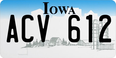 IA license plate ACV612