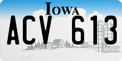 IA license plate ACV613