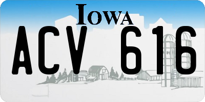IA license plate ACV616