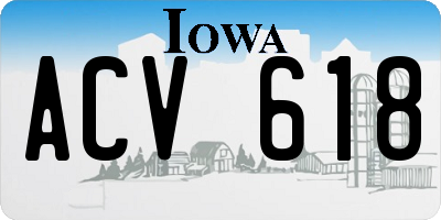 IA license plate ACV618