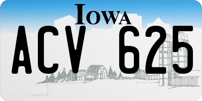 IA license plate ACV625