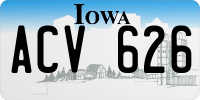 IA license plate ACV626