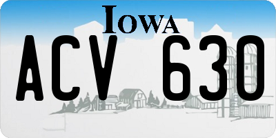 IA license plate ACV630