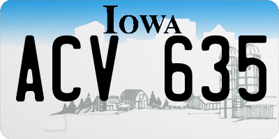 IA license plate ACV635