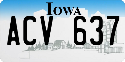 IA license plate ACV637