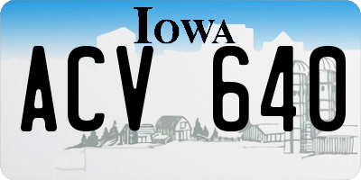 IA license plate ACV640