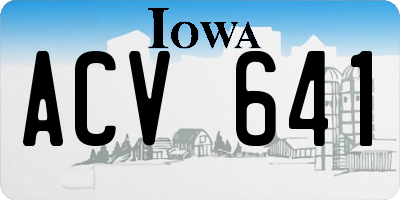 IA license plate ACV641