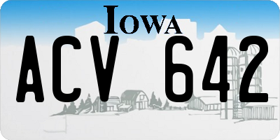 IA license plate ACV642