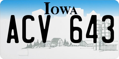IA license plate ACV643