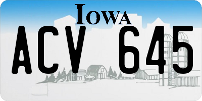 IA license plate ACV645