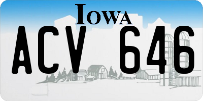 IA license plate ACV646
