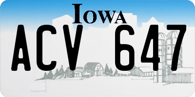 IA license plate ACV647