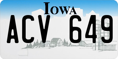 IA license plate ACV649