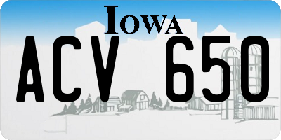 IA license plate ACV650