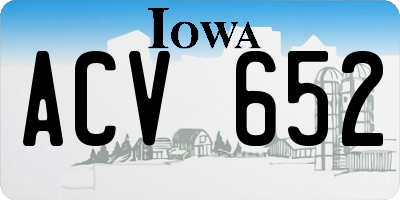 IA license plate ACV652