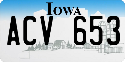 IA license plate ACV653