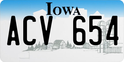 IA license plate ACV654