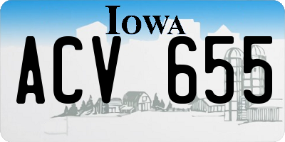 IA license plate ACV655