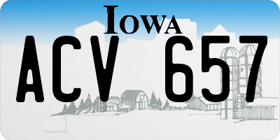 IA license plate ACV657