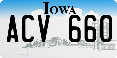 IA license plate ACV660