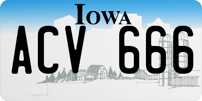IA license plate ACV666