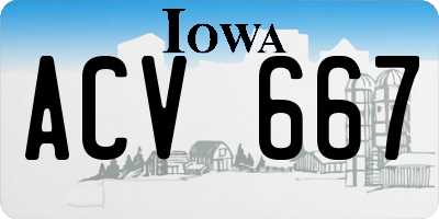 IA license plate ACV667