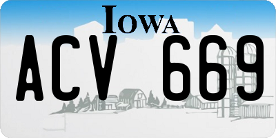 IA license plate ACV669