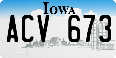 IA license plate ACV673