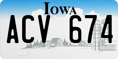 IA license plate ACV674