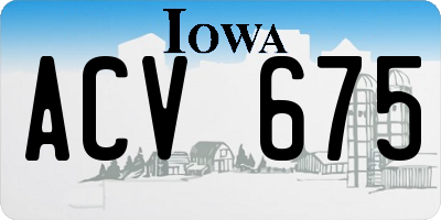 IA license plate ACV675
