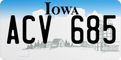 IA license plate ACV685