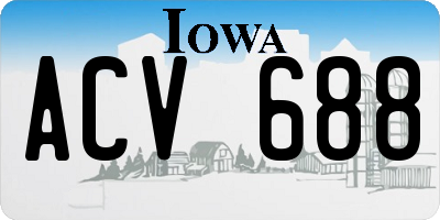 IA license plate ACV688