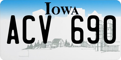 IA license plate ACV690