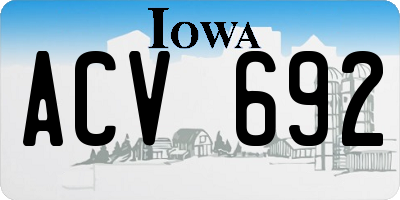 IA license plate ACV692