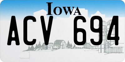 IA license plate ACV694