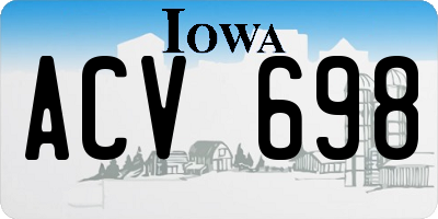 IA license plate ACV698