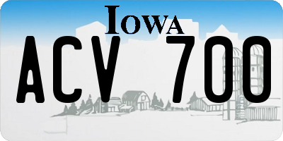 IA license plate ACV700