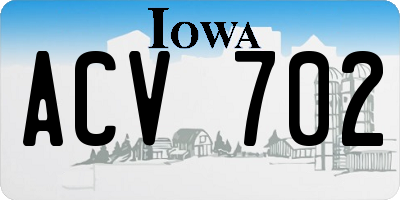 IA license plate ACV702