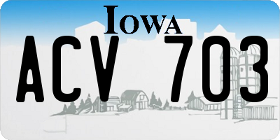 IA license plate ACV703