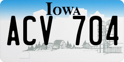IA license plate ACV704